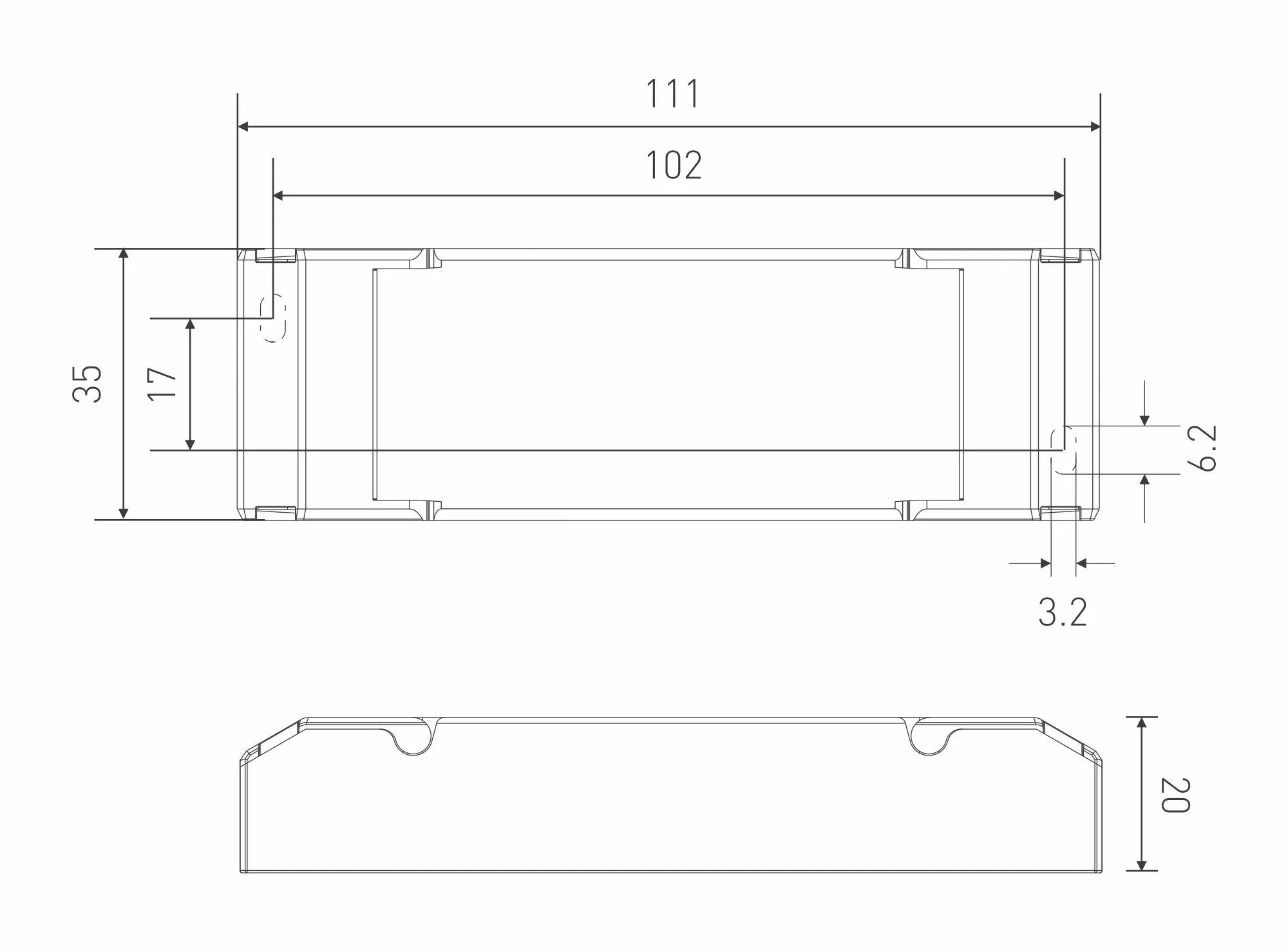 Triac/ELV Push Dim PWM 9W Constant Current Dimmable Driver 2-12V 350-700mA, IP20. SE-9-350-700-G1T  LTECH Triac Constant Current